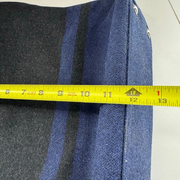 Vintage Y2K Coach 24665 Stripe North South Tote Bag Navy Blue & Black Preppy - Picture 6 of 10